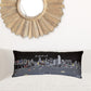 35" Black Miami Nighttime Skyline Lumbar Decorative Pillow