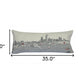 35" White Milwaukee Daylight Skyline Lumbar Decorative Pillow